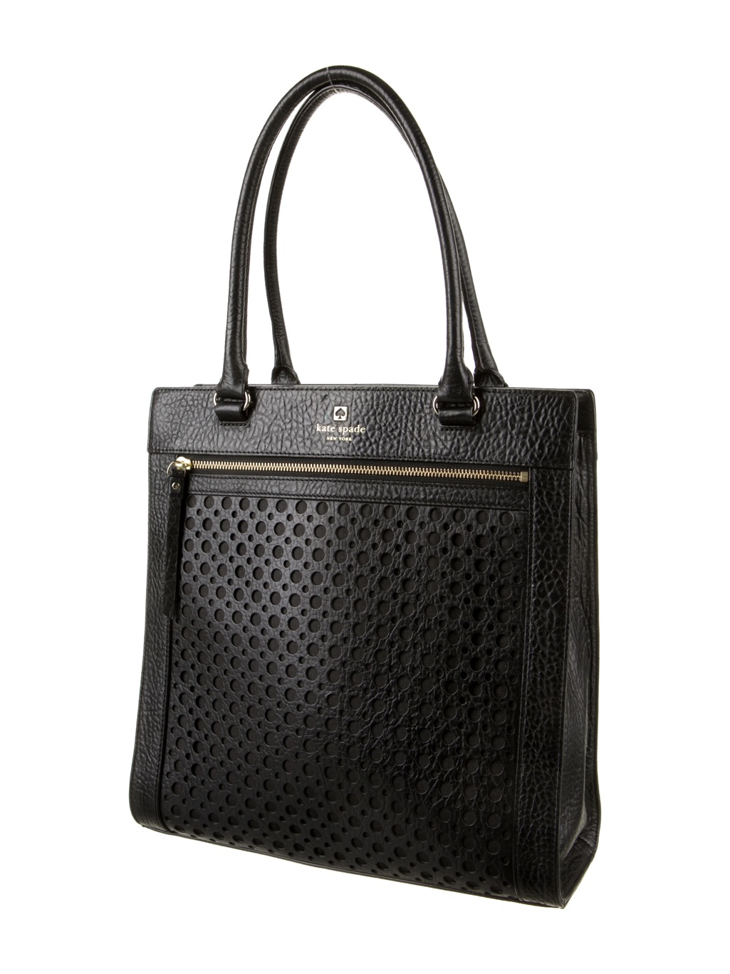 Kate Spade Perri Lane Bubbles Lynne Black Pebbled Leather Tote Bag